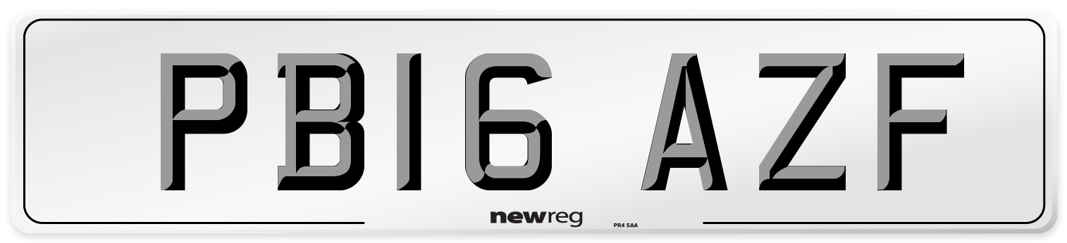 PB16 AZF Number Plate from New Reg
